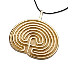 Amulets and Charms - Labyrinth pendant gold - Click here for more info