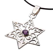 Amulets and Charms - Inlaid Star of david - silver - Click here for more info