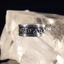 Amulets and Charms - Diligo Ergo Sum ring silver (wide) - Click here for more info