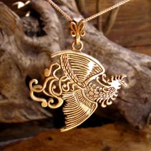 Amulets and Charms - Fire Element Pendant Gold - Click here for more info