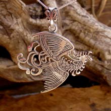Amulets and Charms - Fire Element Pendant Silver - Click here for more info