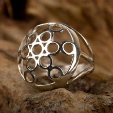 Amulets and Charms - Fruit of life ring silver - Click here for more info
