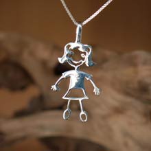 Amulets and Charms - Happiness pendant (girl) silver - Click here for more info