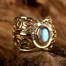 Amulets and Charms - I love therefore I am ring gold - Click here for more info