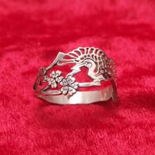 Amulets and Charms - Japanese crane ring silver - Click here for more info