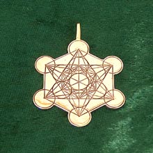 Amulets and Charms - Metatron Cube gold - Click here for more info