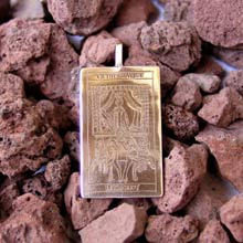 Amulets and Charms - Tarot Chariot Card Pendant Gold - Click here for more info