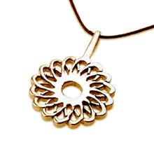 Amulets and Charms - Torus tube pendant gold - Click here for more info