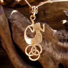 Amulets and Charms - The Water Element Pendant Gold - Click here for more info